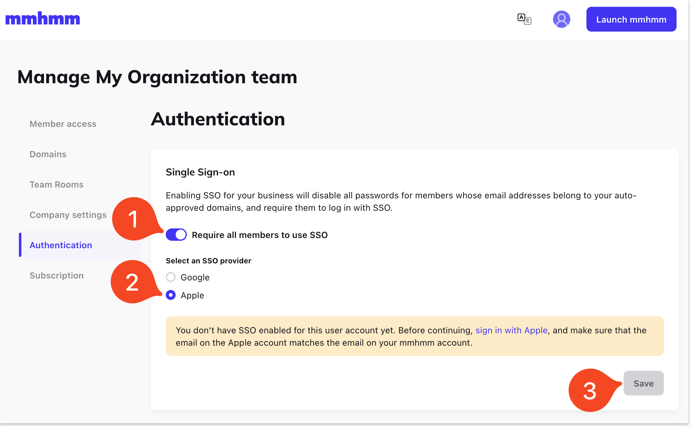 mmhmm accounts page enable teams sso.png